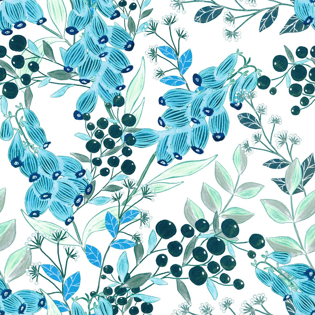 Blue Berries Wallpaper uniQstiQ Botanical