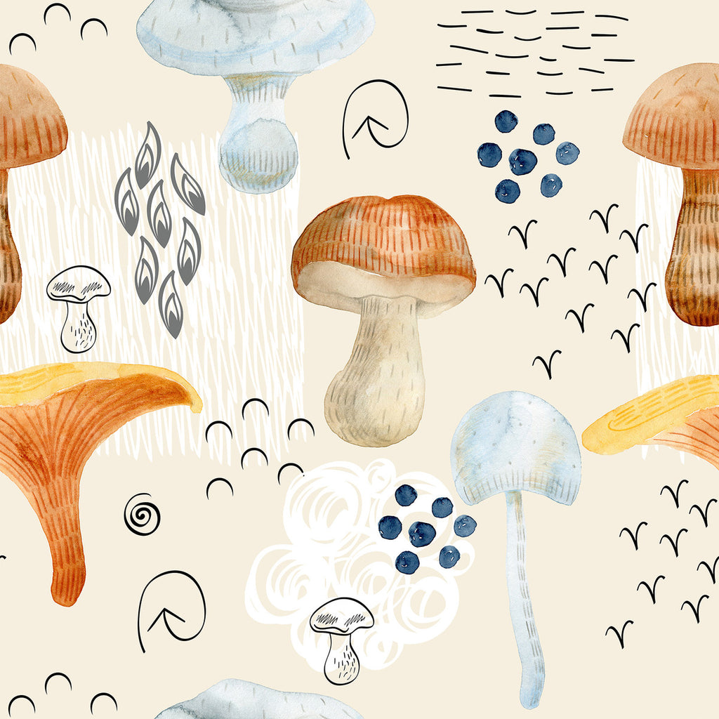 Mushrooms Pattern Wallpaper  uniQstiQ Kids