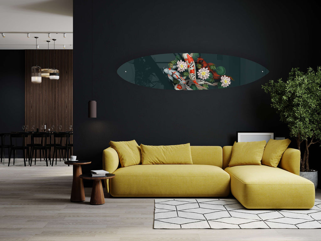 Fish Pattern Acrylic Surfboard Wall Art