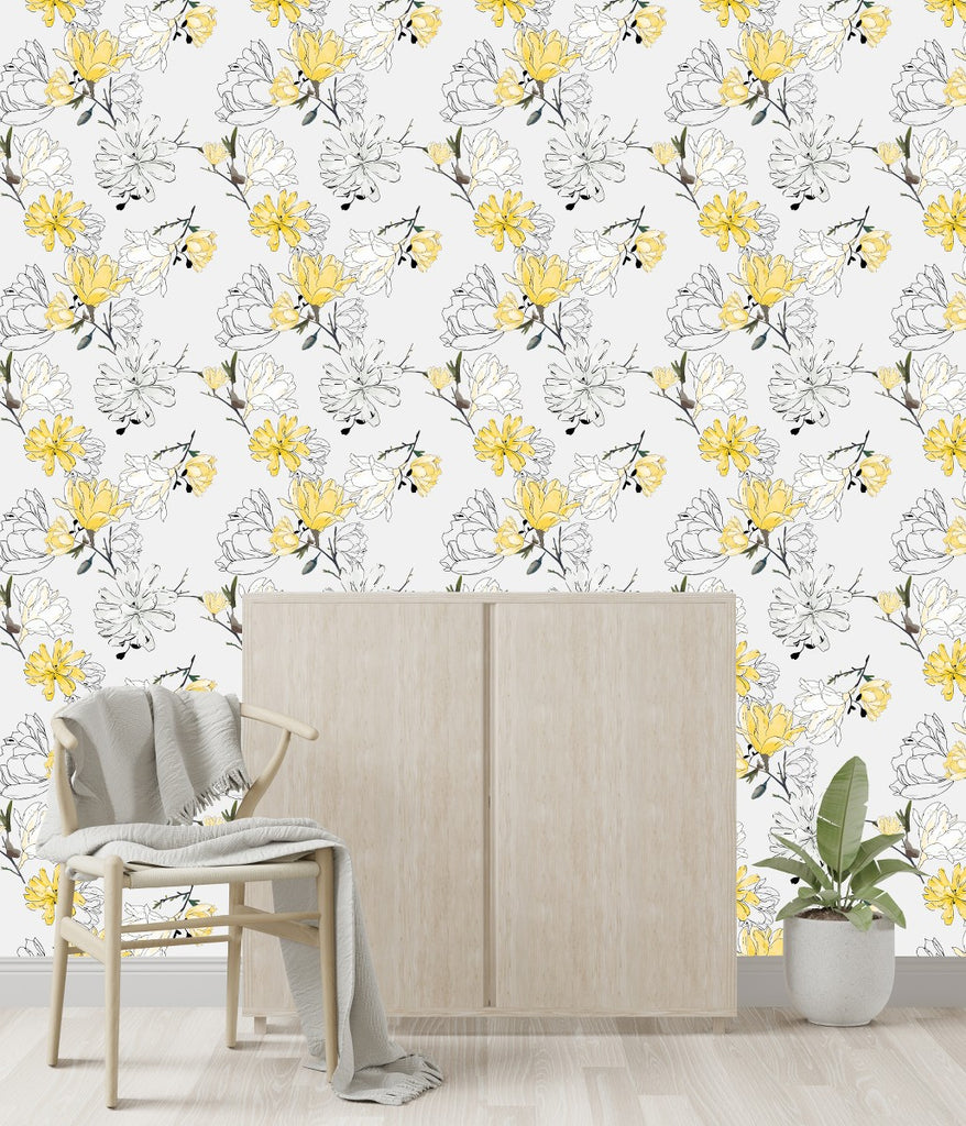 Yellow Flowers Wallpaper  uniQstiQ Floral