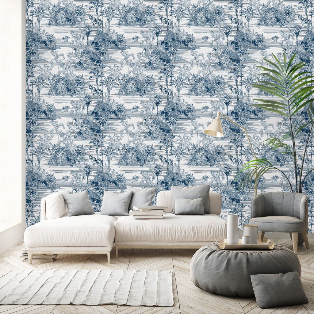 Tigers and Palms Pattern Wallpaper  uniQstiQ Tropical
