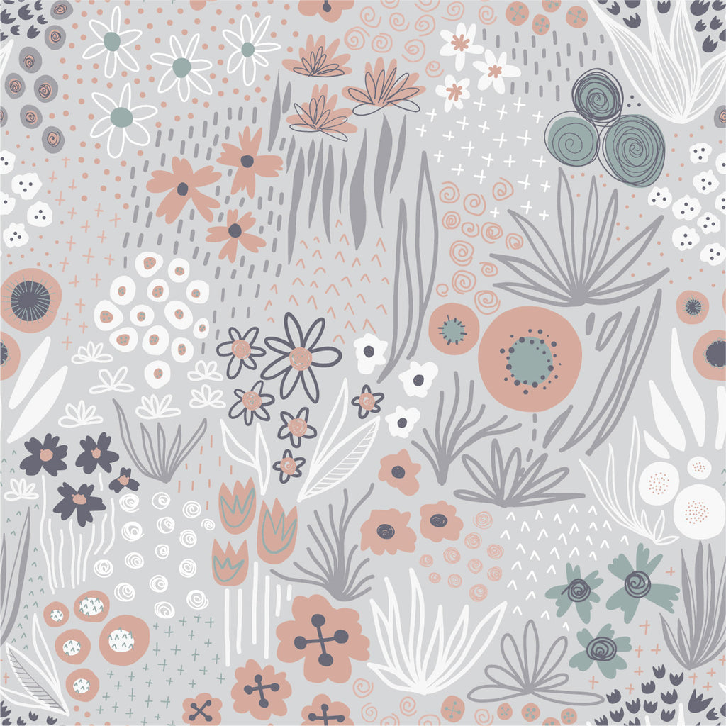 Light Grey Floral Wallpaper uniQstiQ Floral