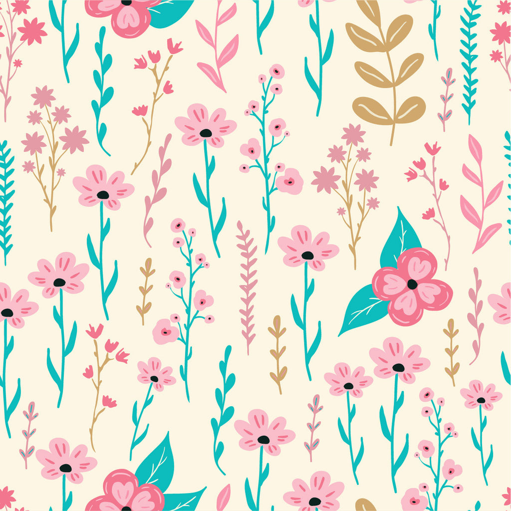 Little Pink Flowers Wallpaper uniQstiQ Floral