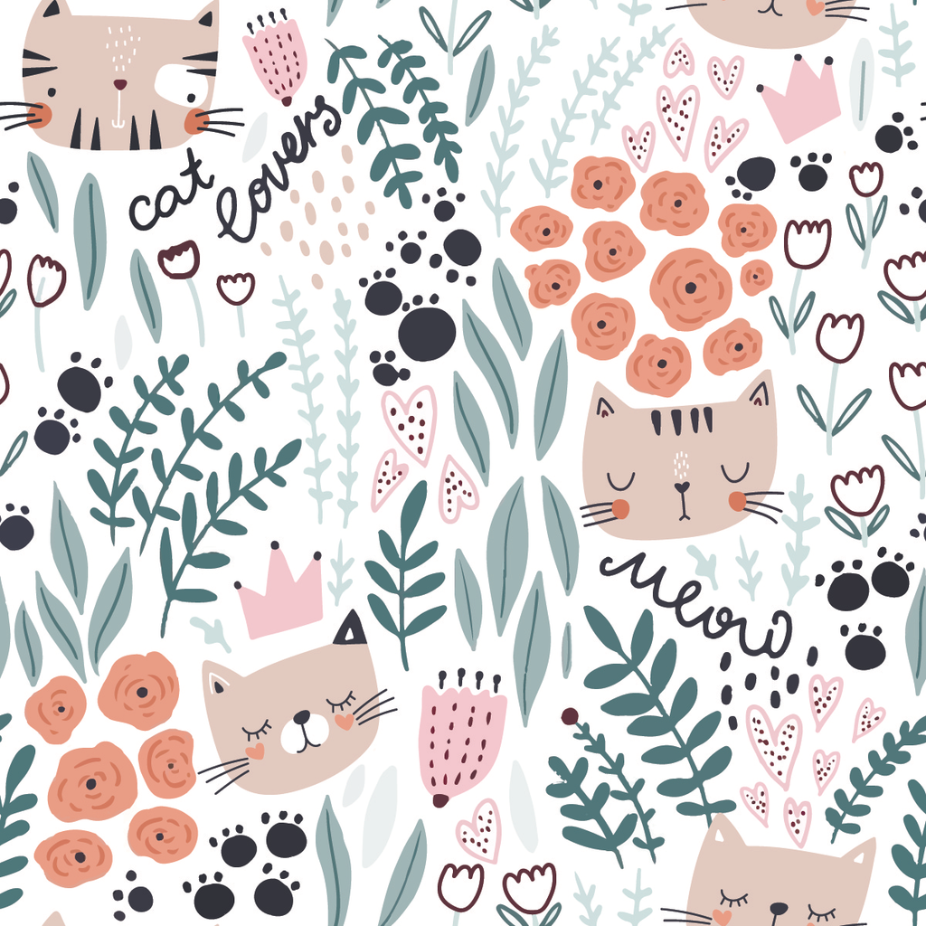 Kittens and Flowers Wallpaper  uniQstiQ Kids