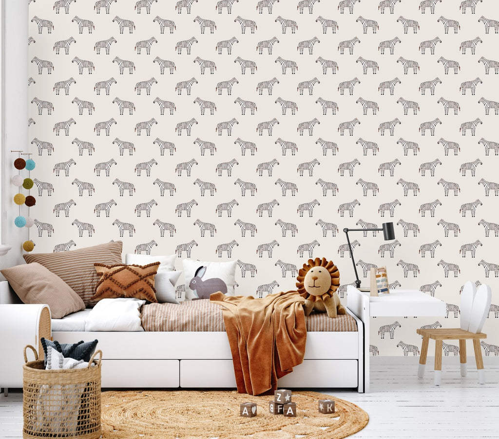 Zebras Pattern Wallpaper uniQstiQ Kids