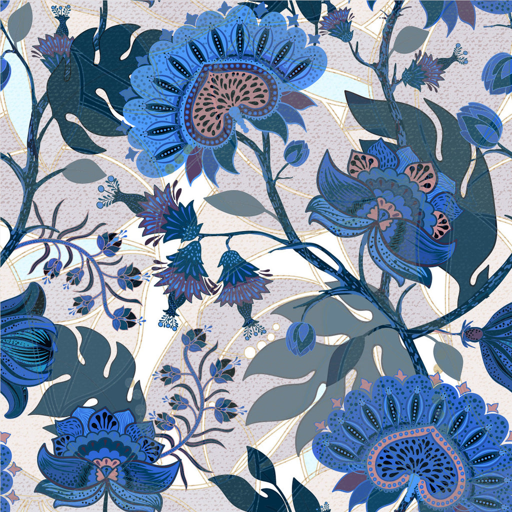 Blue Indian Design Wallpaper uniQstiQ Vintage