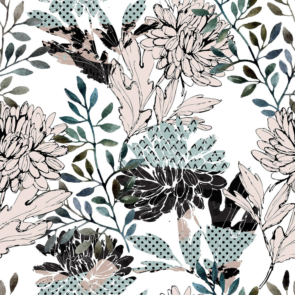 Textural Floral Pattern Wallpaper uniQstiQ Floral