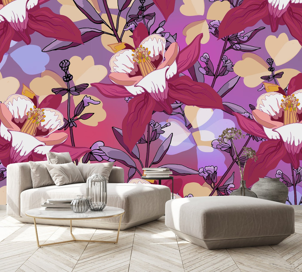 Orchid Flowers Wallpaper  uniQstiQ Long Murals