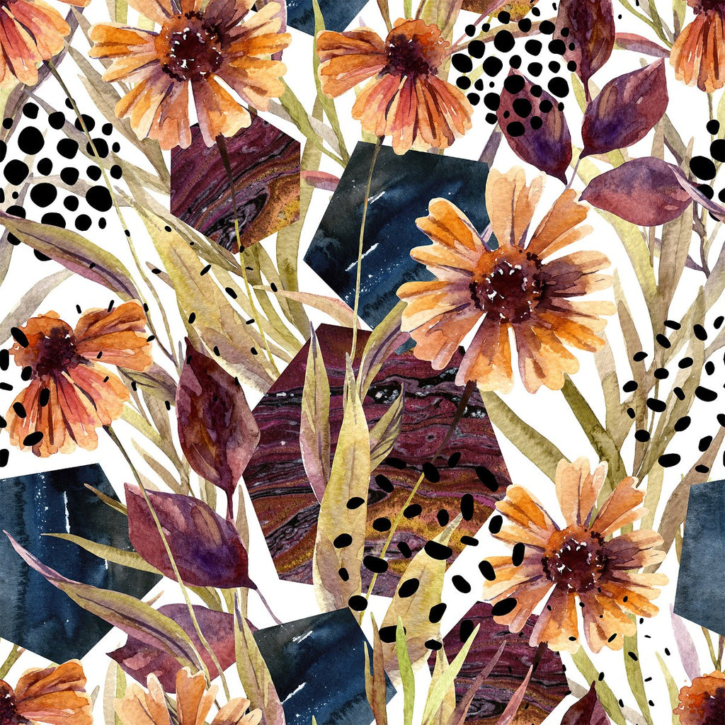 Brown Flowers Wallpaper  uniQstiQ Vintage