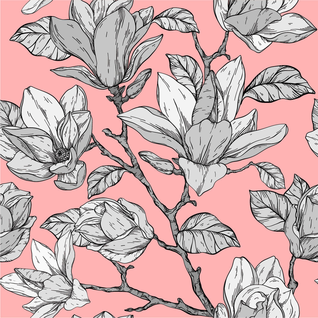Grey Magnolia Wallpaper uniQstiQ Floral