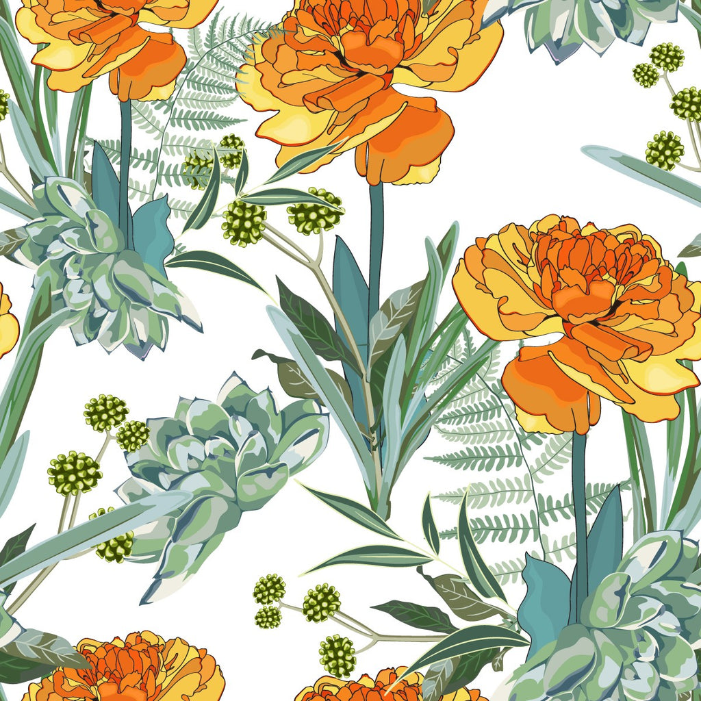 Orange Flowers Wallpaper uniQstiQ Floral