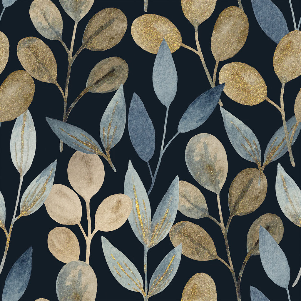 Dark Wallpaper with Gold Leaves  uniQstiQ Botanical