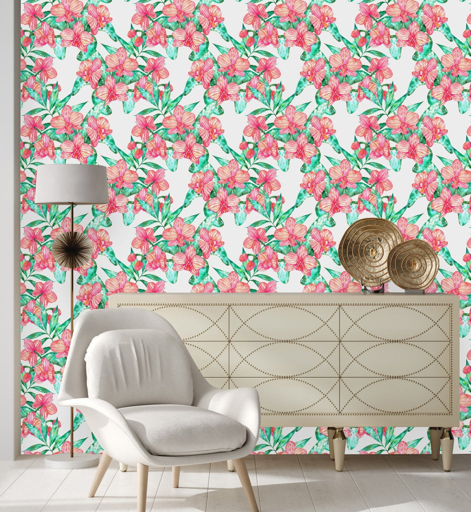 Pink Orchid Wallpaper uniQstiQ Floral