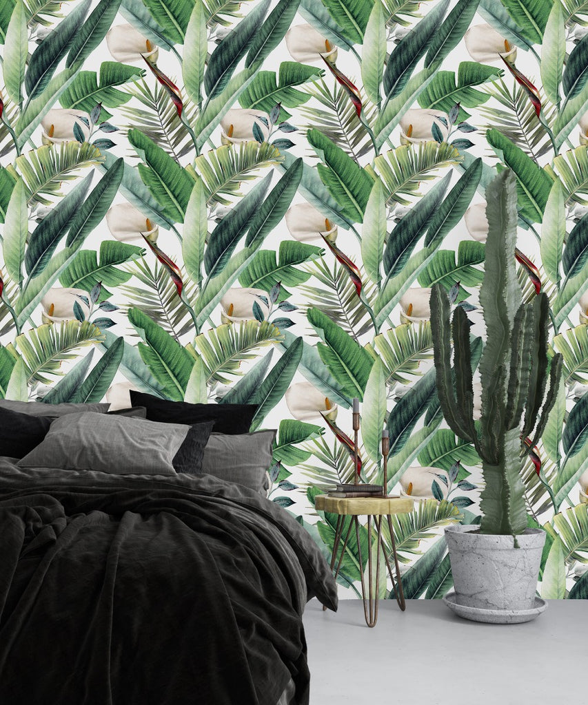 Green Palm Leaves Wallpaper  uniQstiQ Tropical