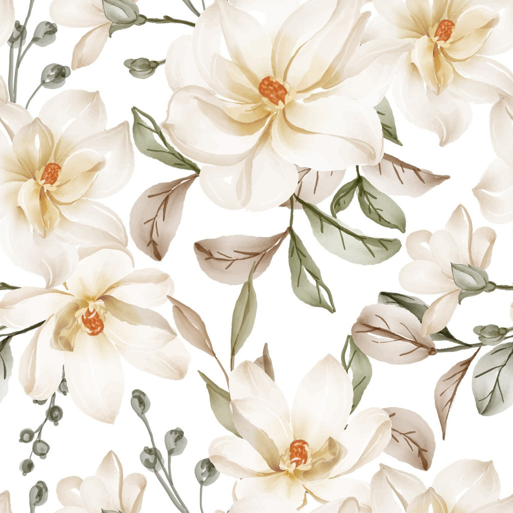 White Flowers Wallpaper  uniQstiQ Floral