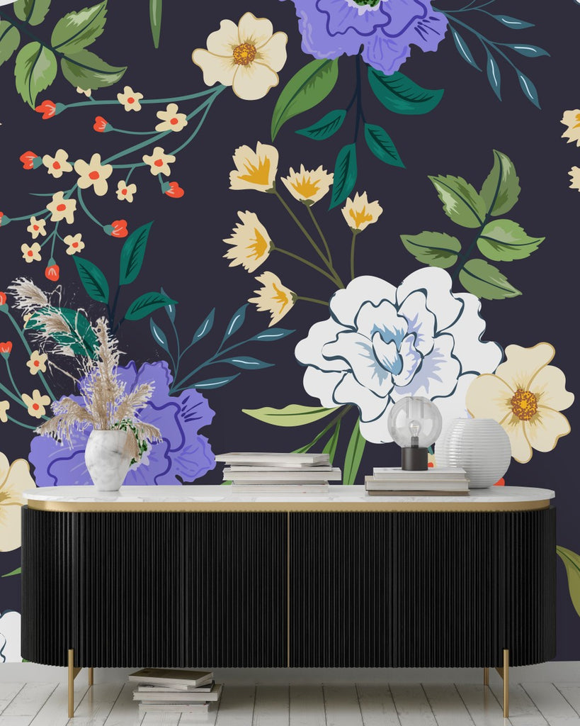 Dark Floral Wallpaper uniQstiQ Murals