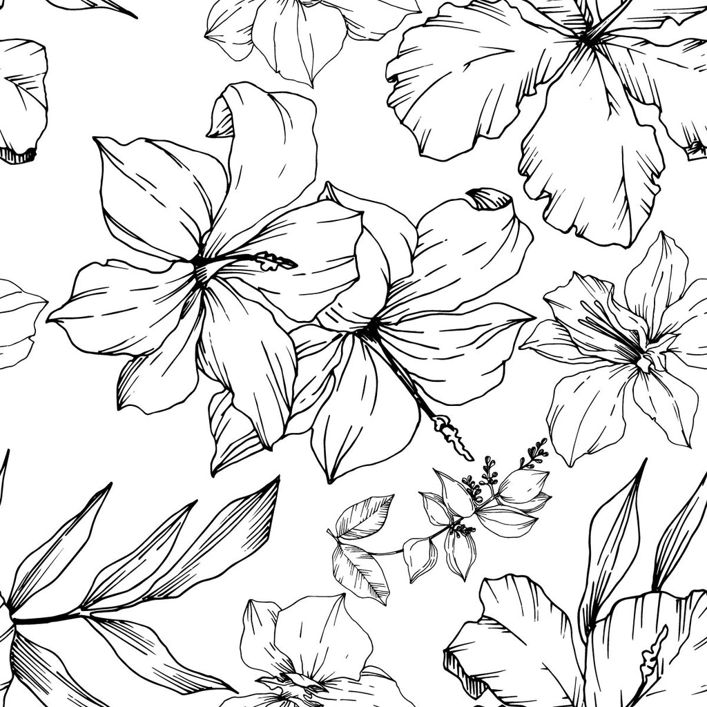 Black and White Floral Wallpaper uniQstiQ Floral