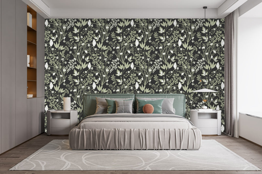 Green Herbs Wallpaper uniQstiQ Botanical
