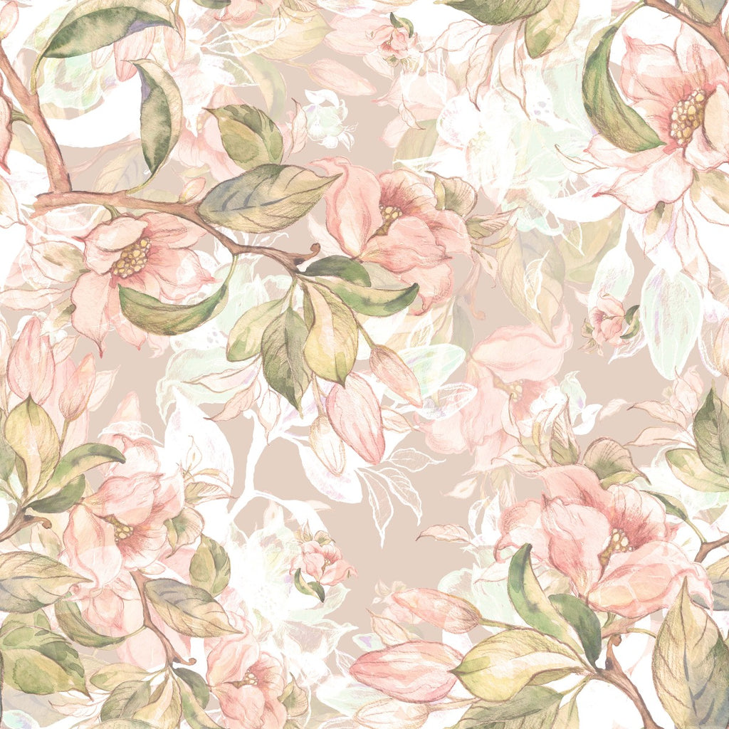 Light Beige Floral Wallpaper uniQstiQ Murals