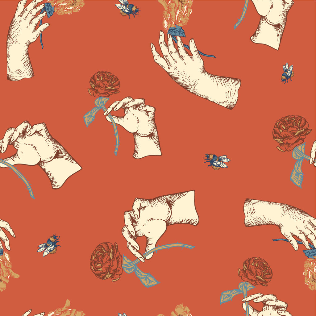 Hands with Flowers Wallpaper uniQstiQ Vintage
