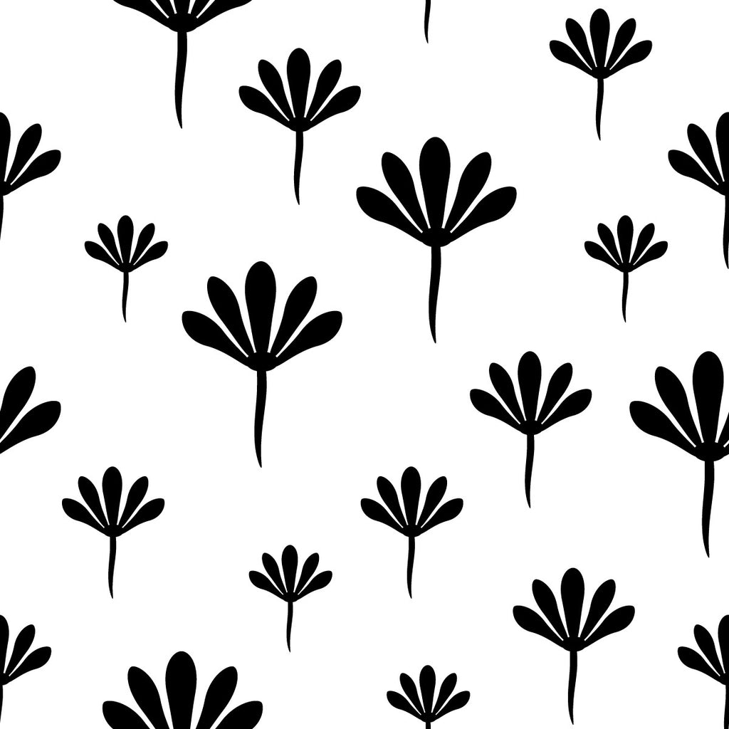 Black Floral Contour Wallpaper uniQstiQ Floral