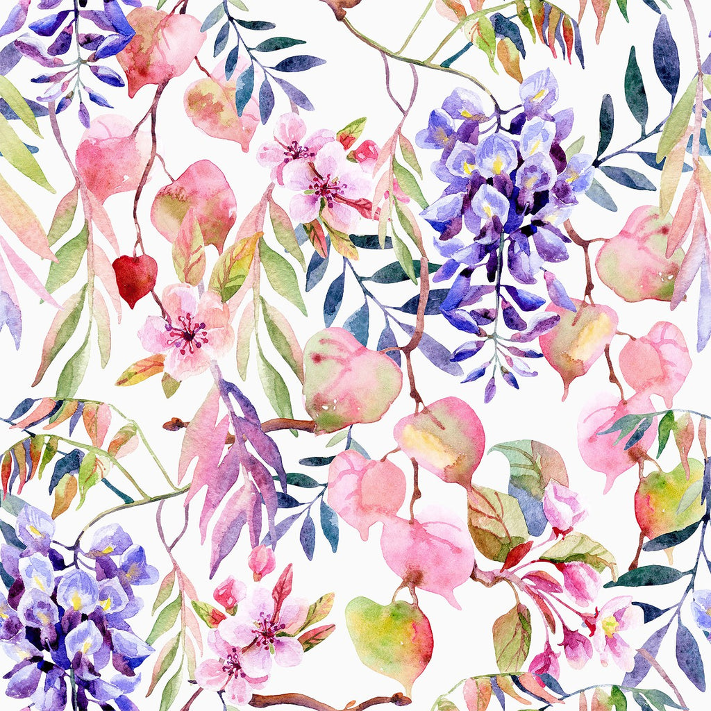 Pink and Violet Colors of Floral Wallpaper uniQstiQ Murals