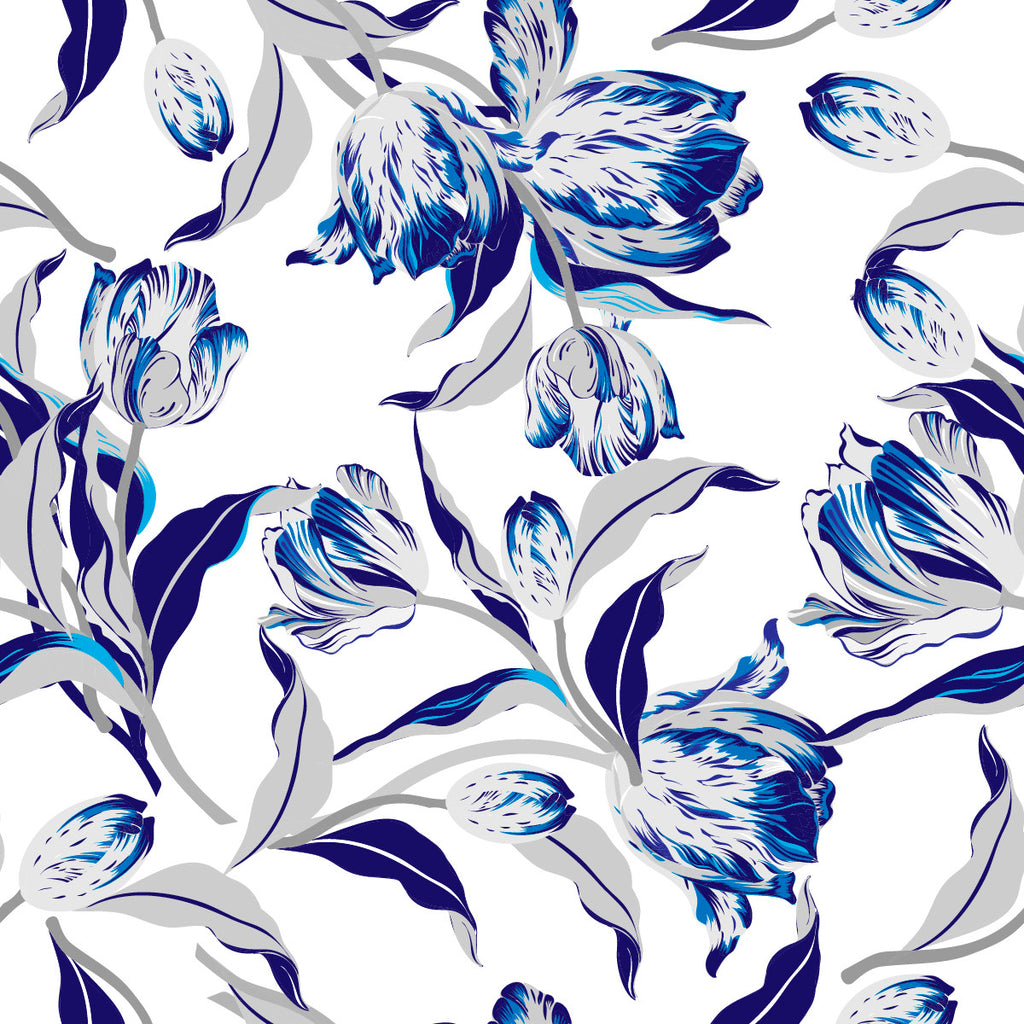 Blue Tulips Wallpaper uniQstiQ Floral