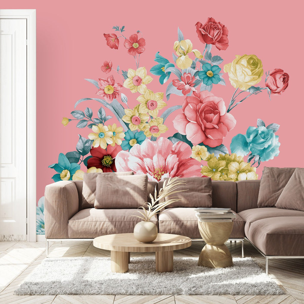Pink Floral Wallpaper  uniQstiQ Murals