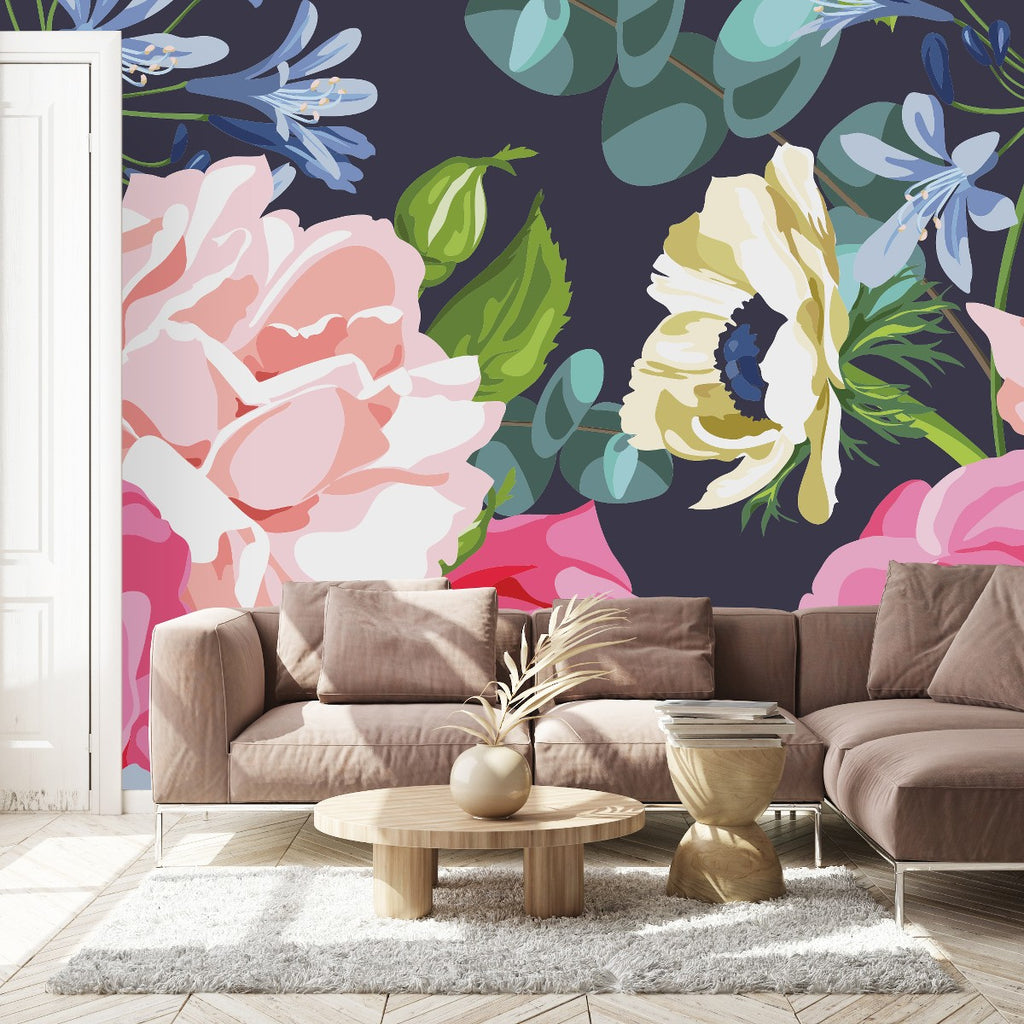 Large Floral Pattern Wallpaper uniQstiQ Murals
