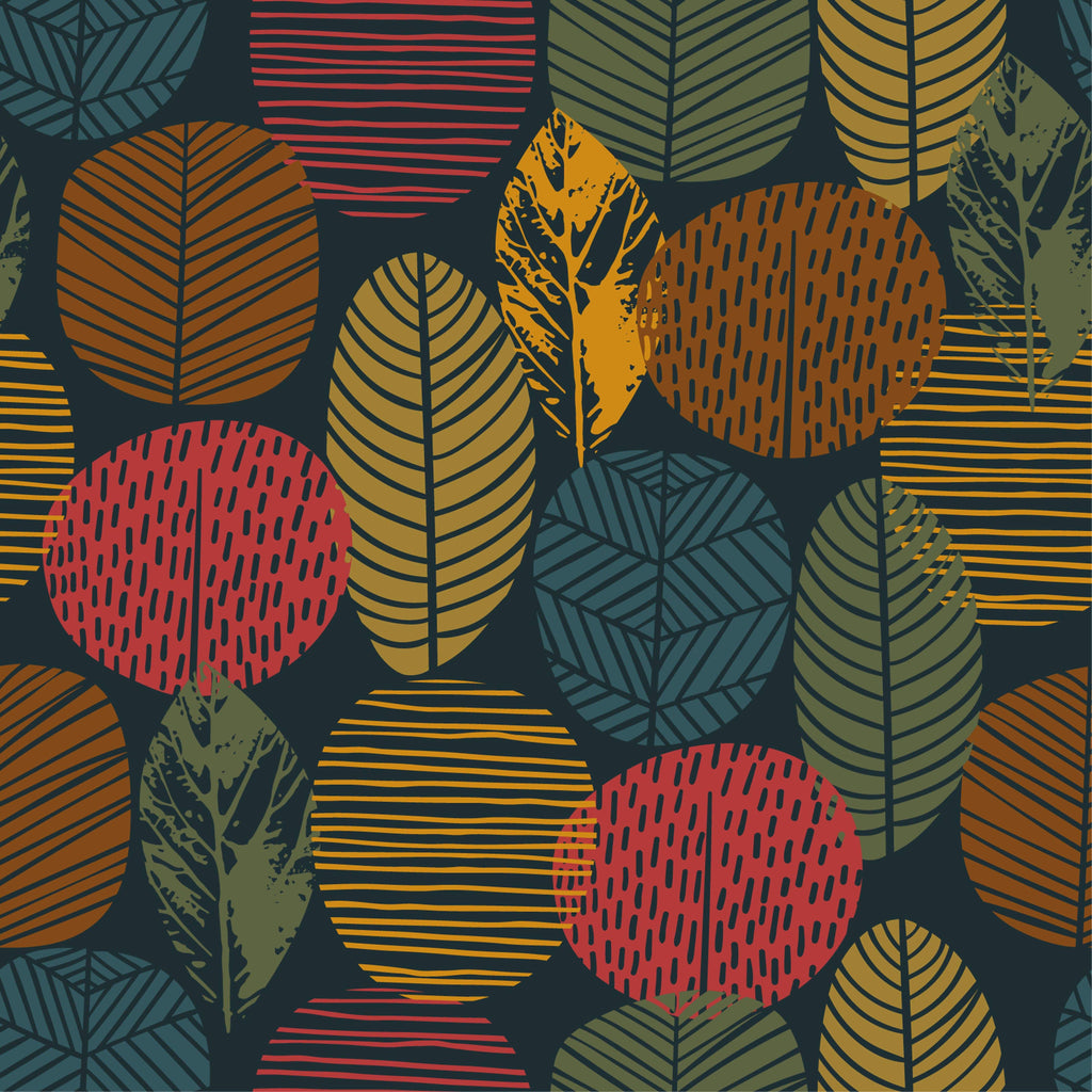 uniQstiQ Botanical Abstract Autumn Pattern Wallpaper Wallpaper