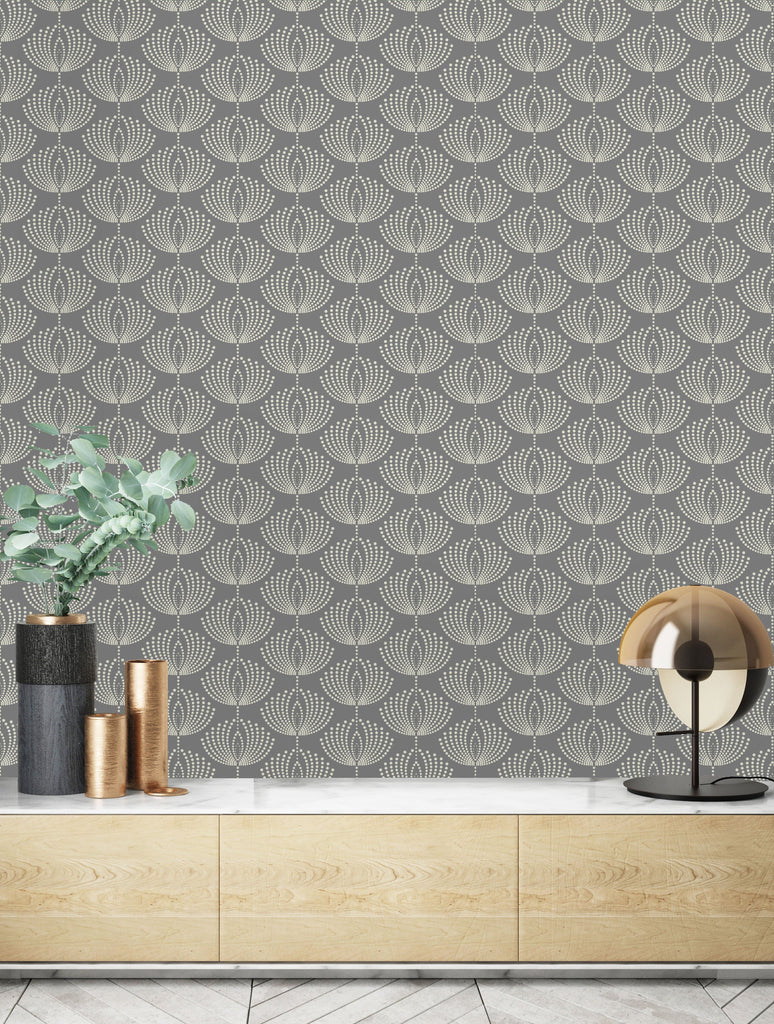 uniQstiQ Vintage Abstract Gray Pattern Wallpaper Wallpaper