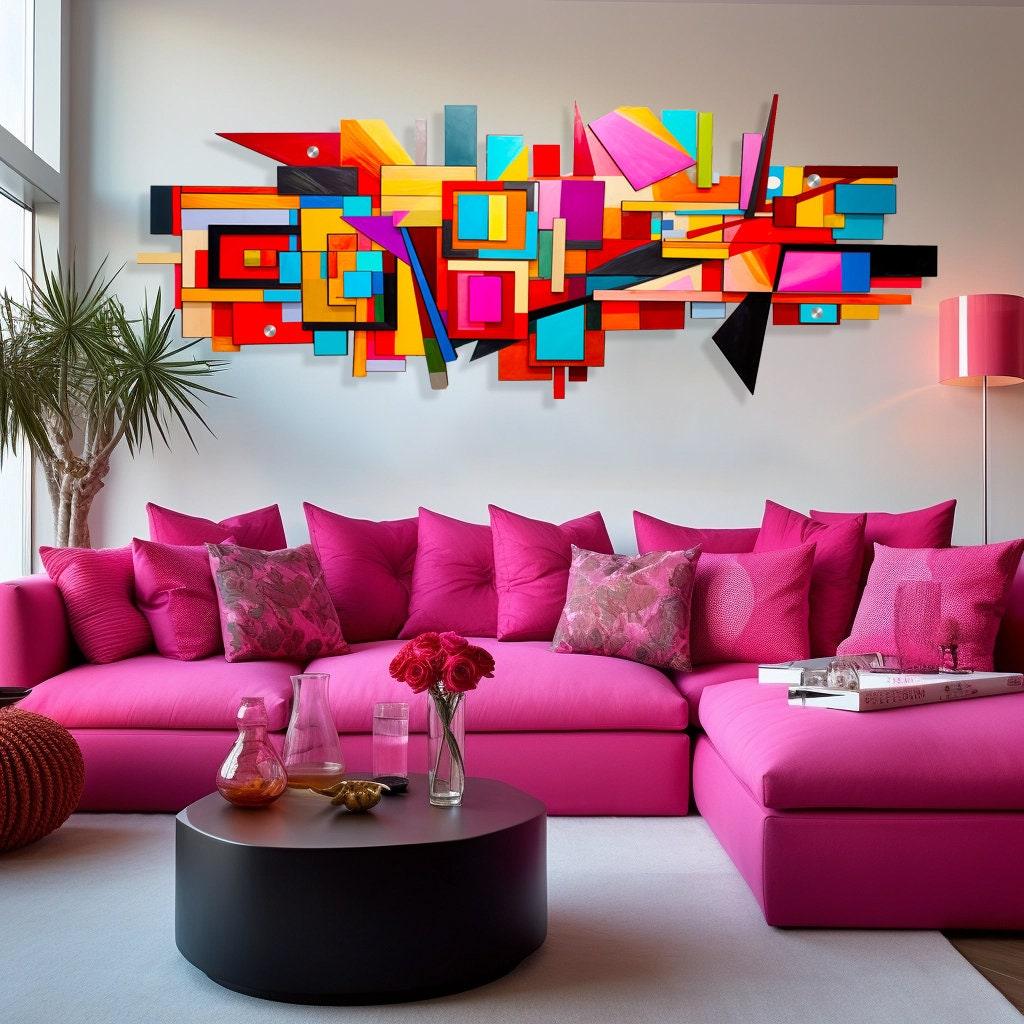 Abstract Print on Plexiglass Extra Large Wall Decor Glossy Acrylic Wall Art by Artist: UniQstiQ Wall Sculpture Mid Century Modern Printed