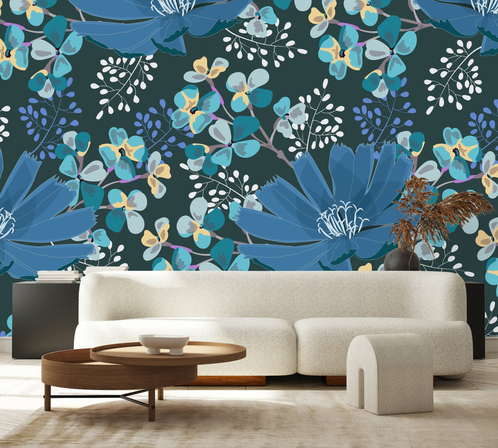 Dark Floral Wallpaper  uniQstiQ Long Murals