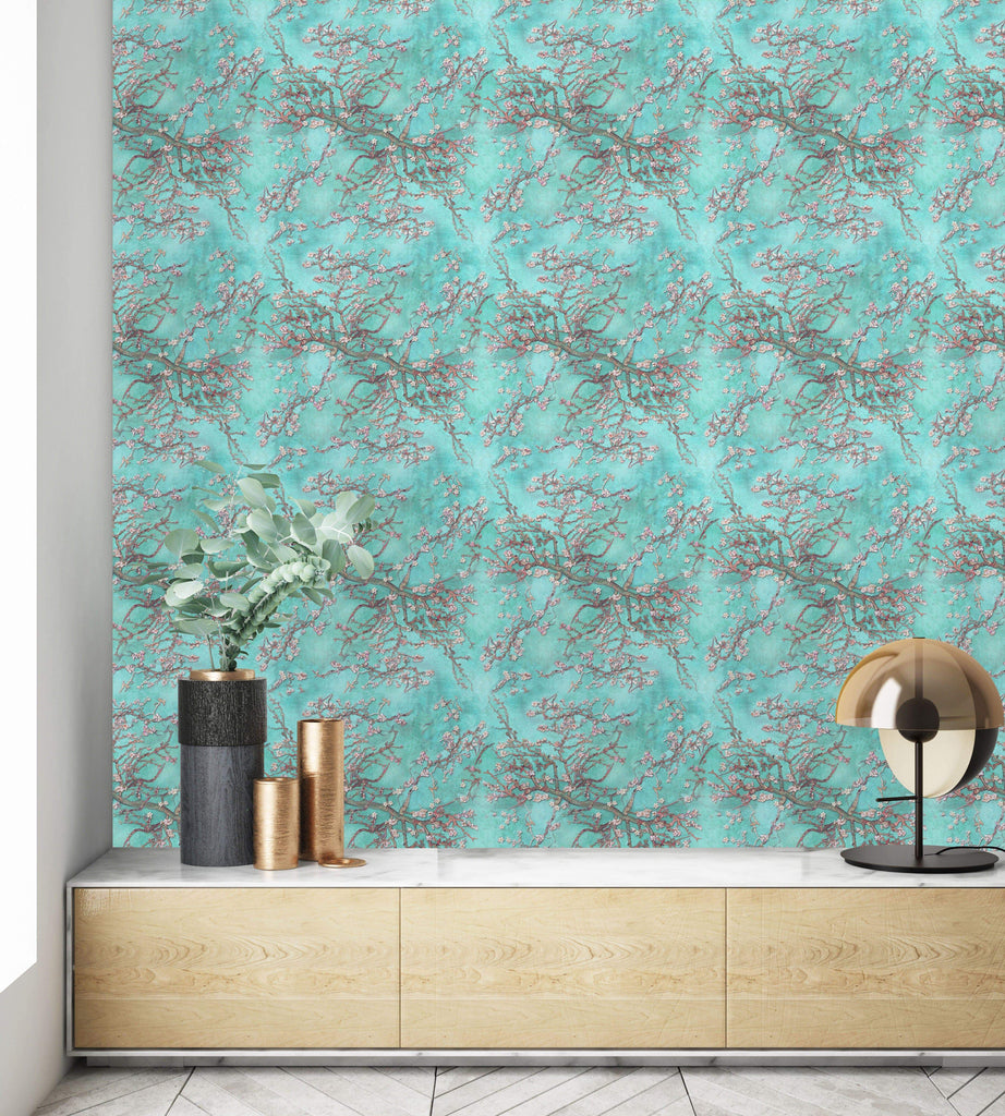uniQstiQ Floral Almond Blossoms Wallpaper Wallpaper