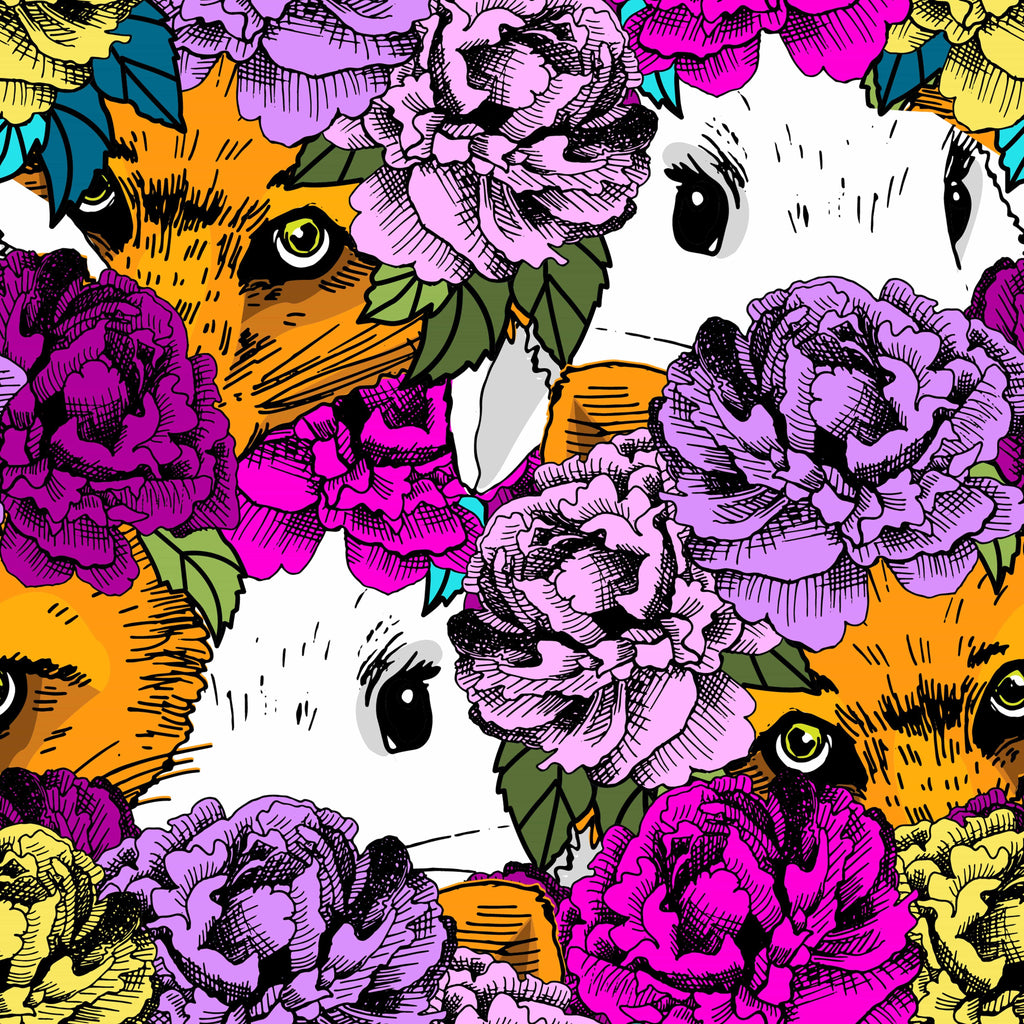uniQstiQ Kids Animals in Flowers Wallpaper Wallpaper
