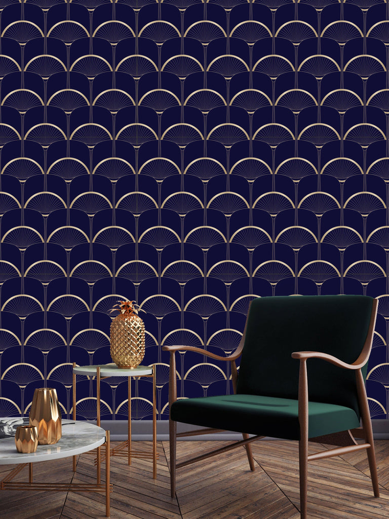 uniQstiQ Geometric Art Deco Abstract Palms Wallpaper Wallpaper