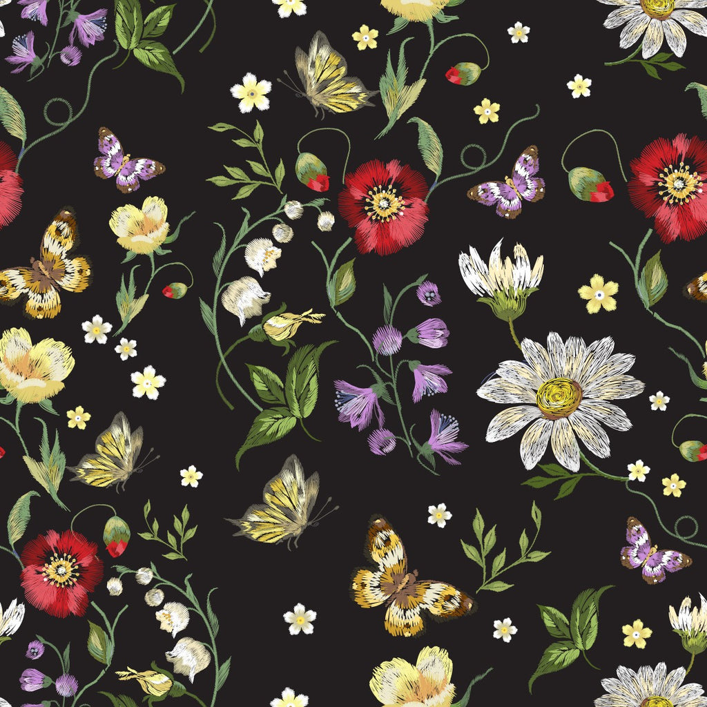 Floral Embroidery Wallpaper  uniQstiQ Floral