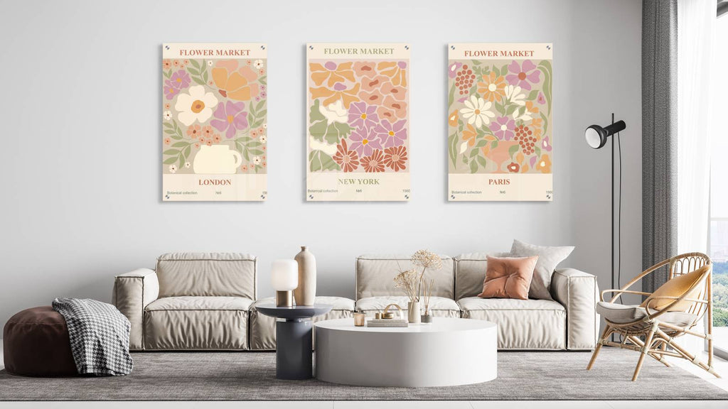 Floral Posters Design Set of 3 Prints Modern Wall Art Modern Artwork Image 2