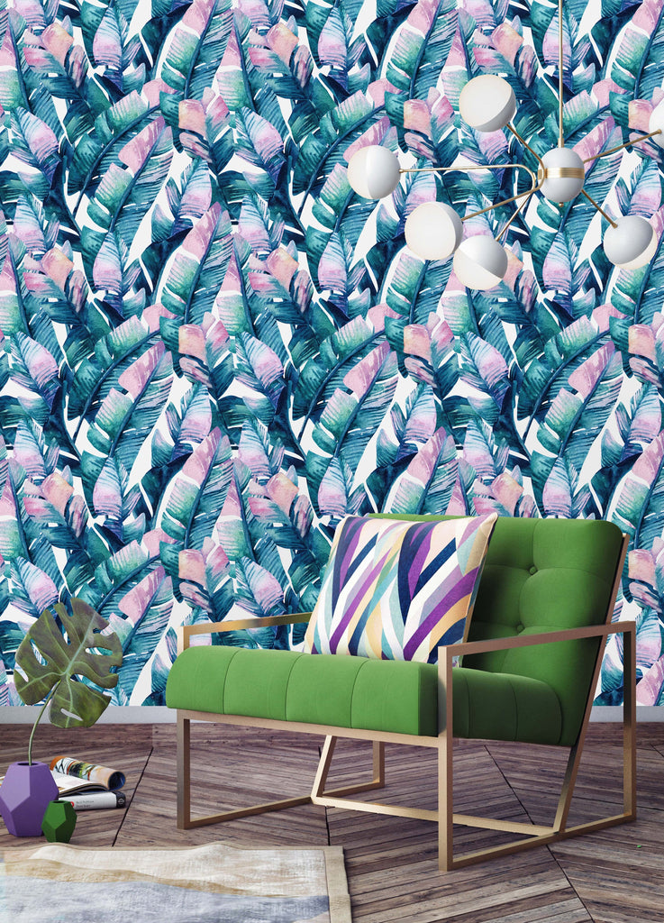 uniQstiQ Tropical Banana Leaf Pattern Wallpaper Wallpaper