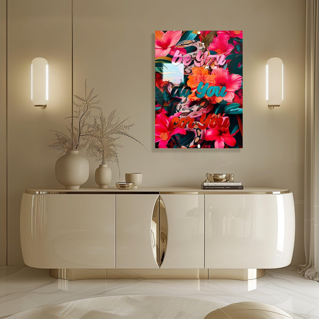 Be You Do You For You Quote Wall Art, Maximalist Decor, Trendy Wall Sculpture, Pop Art, Floral Wall Decor,Mid Century Modern Decor,Girly Art - uniqstiq