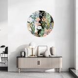 Beautiful Field Flowers Mirrored Acrylic Circles Contemporary Home DǸcor Printed acrylic 