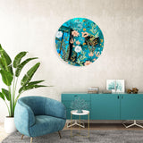 Beautiful Field Flowers Mirrored Acrylic Circles Contemporary Home DǸcor Printed acrylic 
