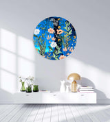 Beautiful Field Flowers Mirrored Acrylic Circles Contemporary Home DǸcor Printed acrylic 
