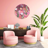 Beautiful Field Flowers Mirrored Acrylic Circles Contemporary Home DǸcor Printed acrylic 