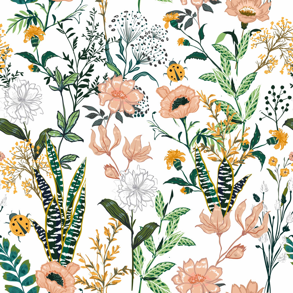 uniQstiQ Botanical Beautiful Field Flowers Wallpaper Wallpaper