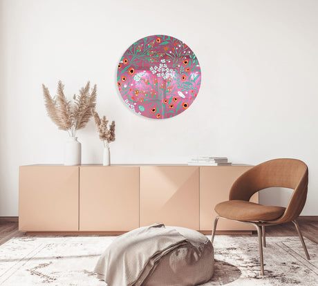 Beetles and Leaves Mirrored Acrylic Circles Contemporary Home DǸcor Printed acrylic 