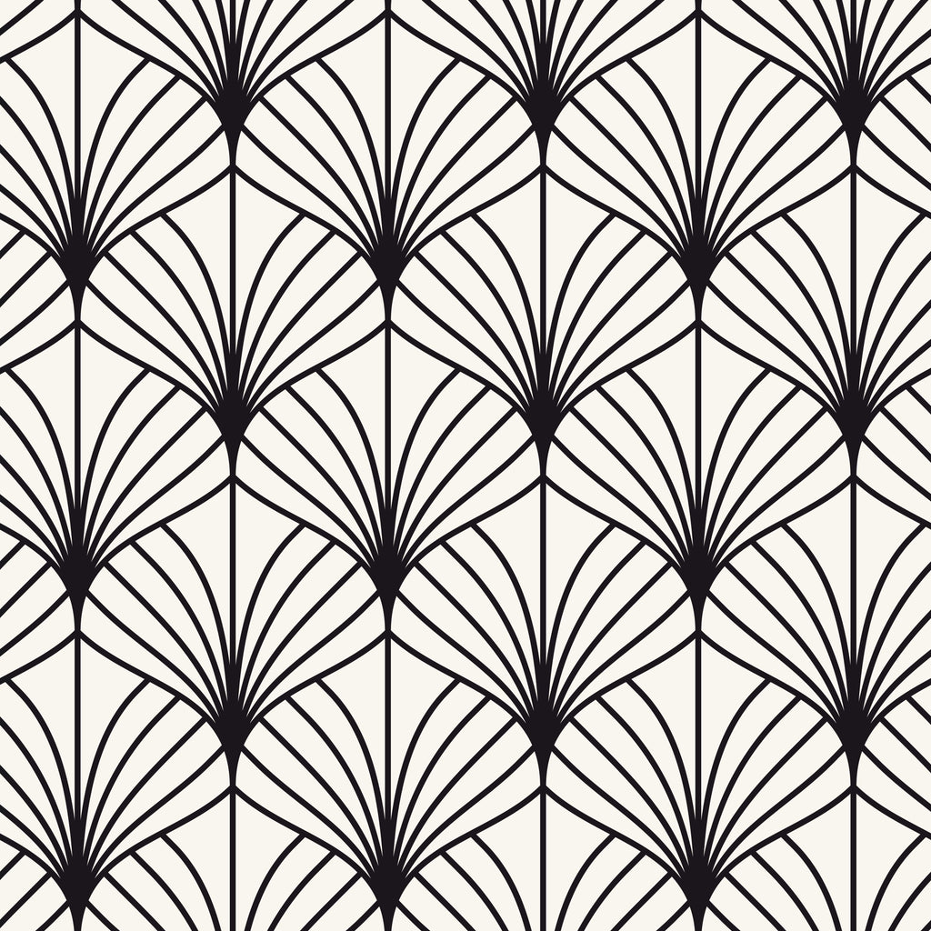uniQstiQ Geometric Beige Scallops Wallpaper Wallpaper