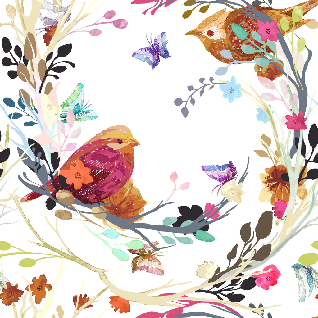 uniQstiQ Floral Birds and Flowers Wallpaper Wallpaper