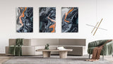 Black Abstract Pattern Set of 3 Prints Modern Wall Art Modern Artwork Image 2