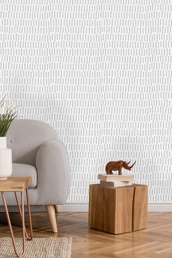 uniQstiQ Geometric Black and White Sticks Wallpaper Wallpaper